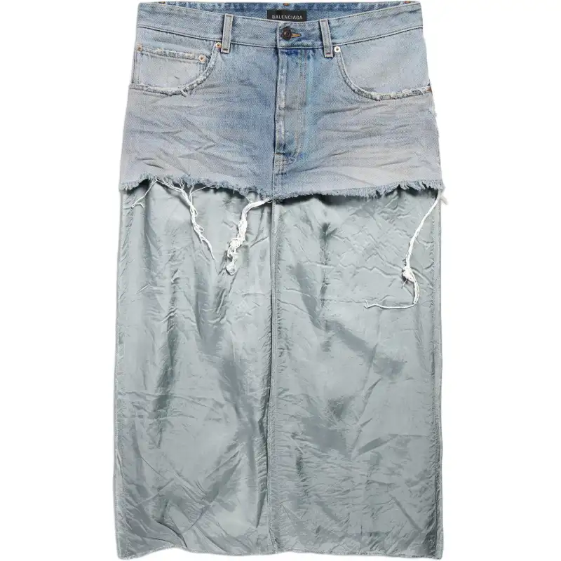 Balenciaga Ripped Off Denim Skirt