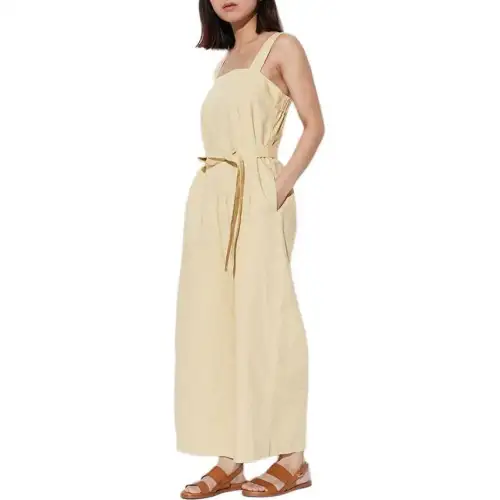 UNIQLO Jumpsuits Women's Beige Moderate Jumpsuit