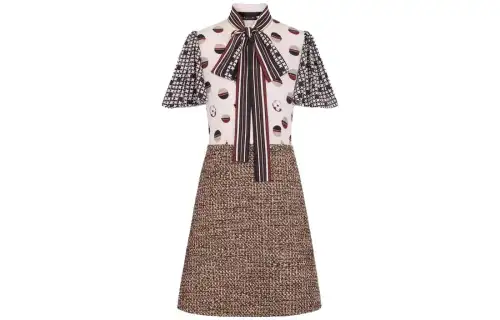 LOUIS VUITTON Short Sleeved Dress Women's Multicolor