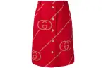 GUCCI Casual Long Skirts Women's Red Moderate Mid Length A Line Skirt