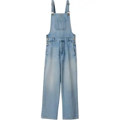 MIU MIU Appliqué logo Denim Overalls