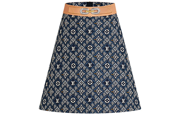 Женская юбка Louis Vuitton Logo (синяя)