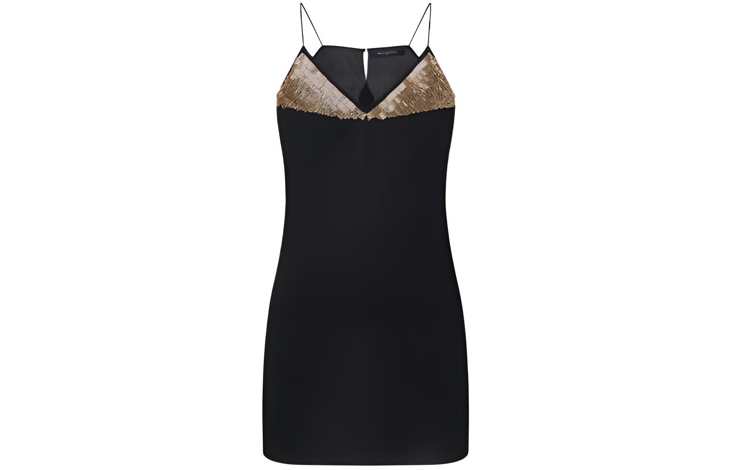 LOUIS VUITTON Pre Owned 2020s Beaded Wool Dress