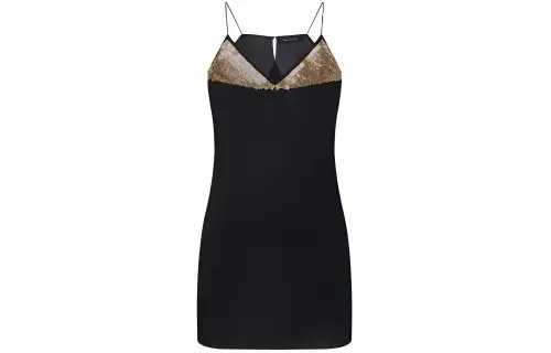 LOUIS VUITTON Pre Owned 2020s Beaded Wool Dress