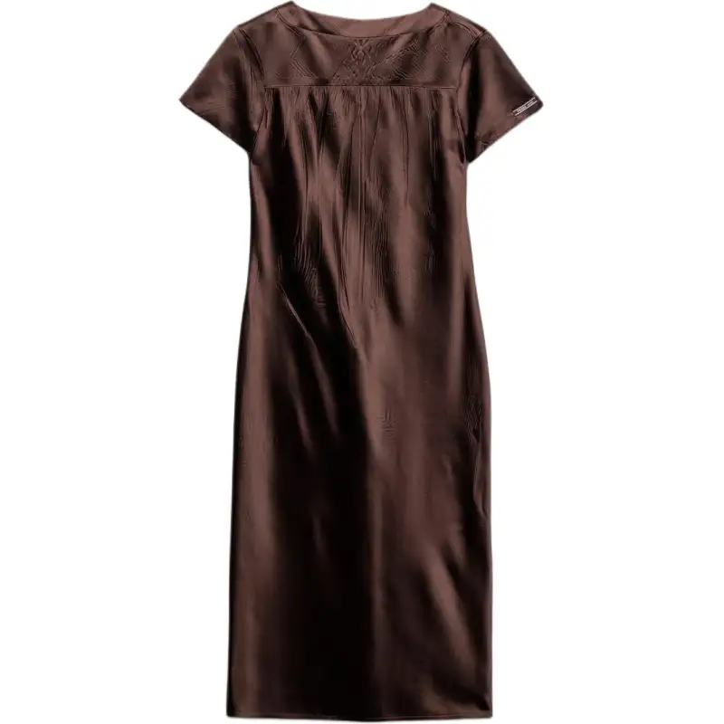 PRADA Short Sleeved Dress Women's Dark Brown