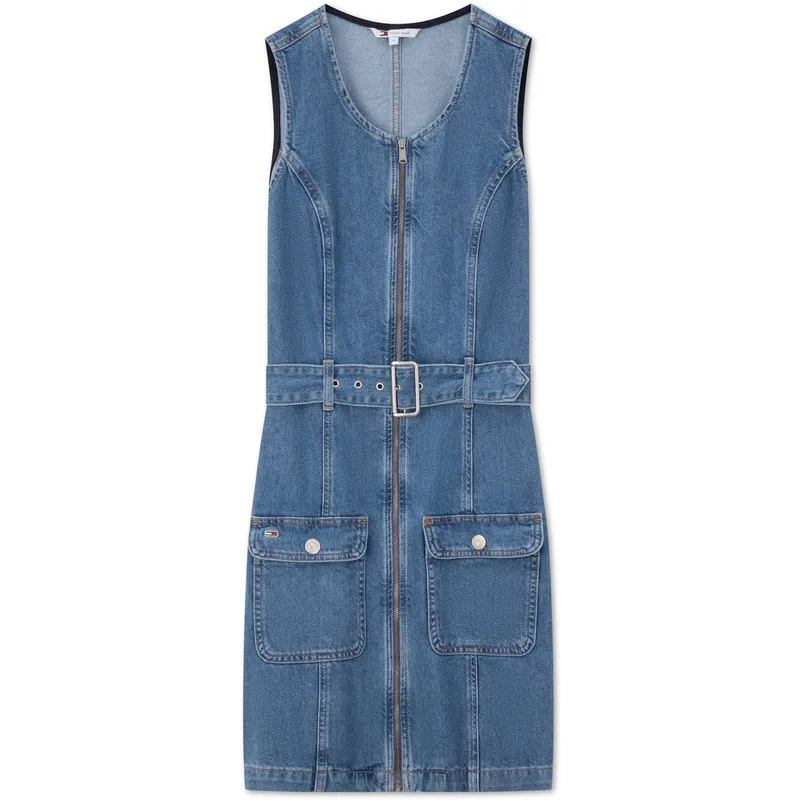 Tommy Hilfiger Sleeveless Dress Women's Denim Blue