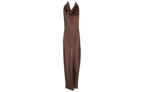 LOEWE Long Scarf Open Back Halterneck Satin Dress