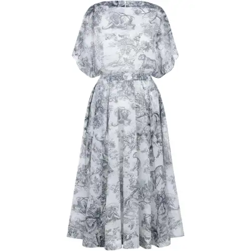 DIOR Dioriviera FW25 Short Sleeved Dress Women's White