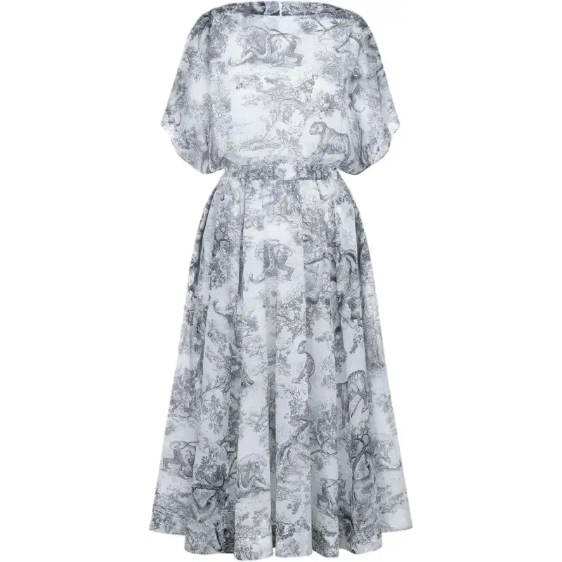 DIOR Dioriviera FW25 Short Sleeved Dress Women's White