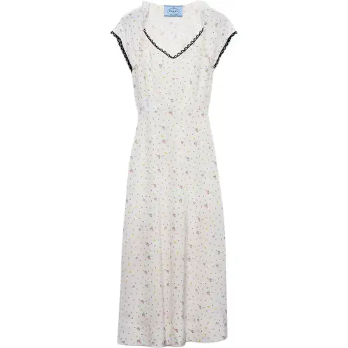 Prada floral-print pongé dress