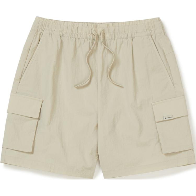 Snow peak root lace-up solid color sports pocket three-quarter casual shorts for women