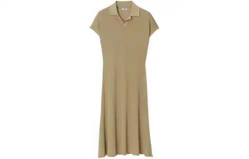 Burberry Ribbed-Knit Short Sleeved Polo Dress