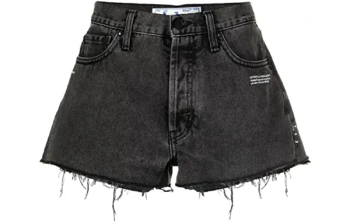 OFF WHITE SS21 Denim Shorts Women's Dark Gray