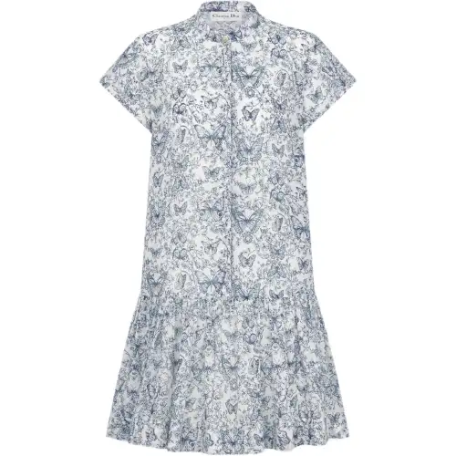 DIOR SS25 Spring Summer Ready to Wear Collection Short Sleeved Dress Women's White