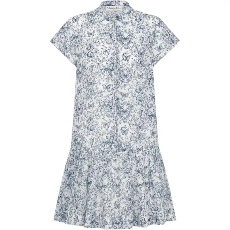 DIOR SS25 Spring Summer Ready to Wear Collection Short Sleeved Dress Women's White