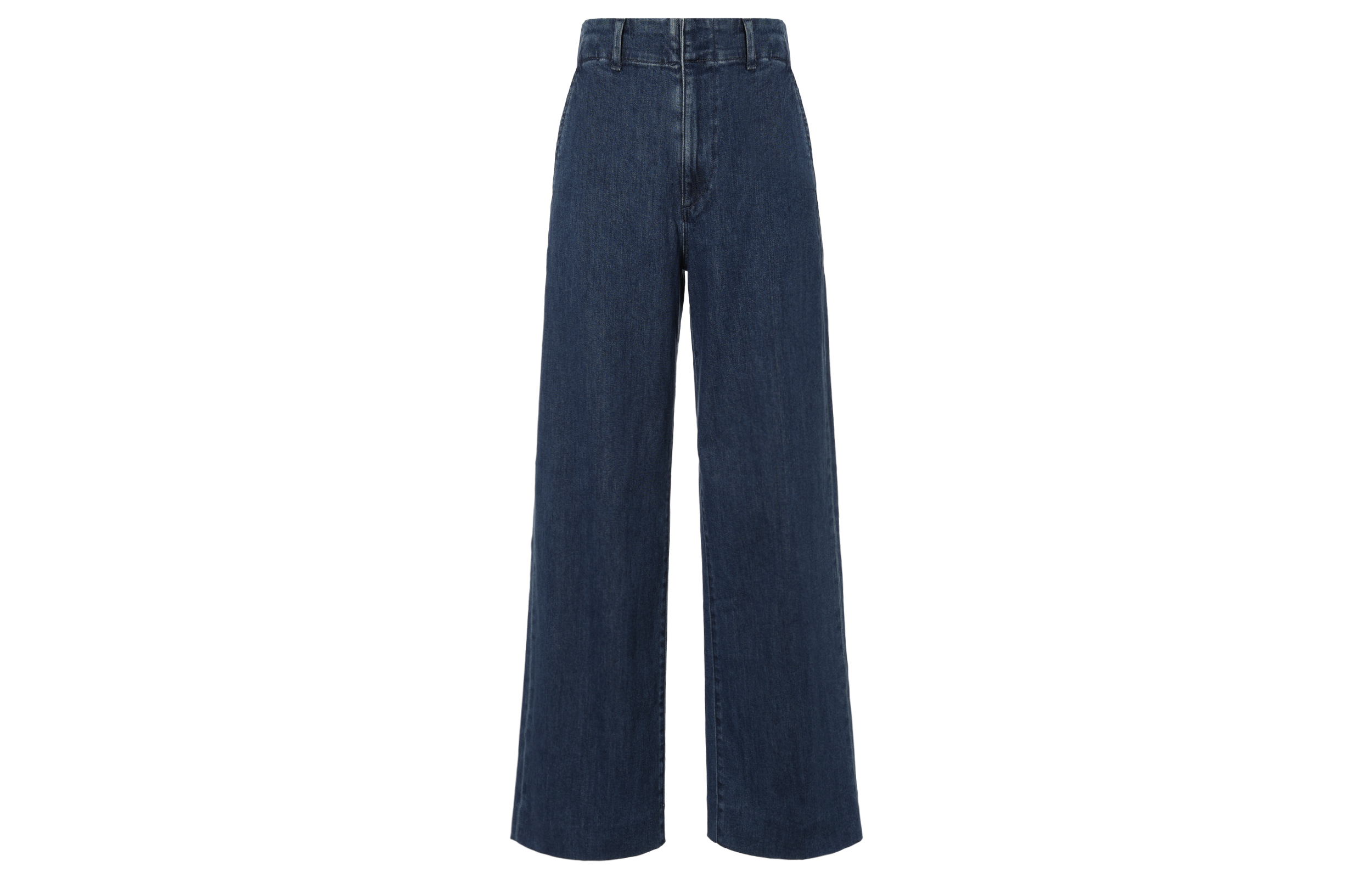 UNIQLO Uniqlo FW24 Denim Series Solid Color Simple Loose Straight Jeans Women's Navy Blue