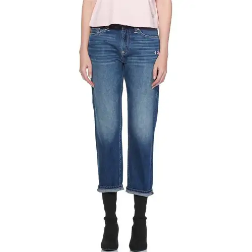 EVISU Jeans Women's Blue Moderate Straight Fit Pants