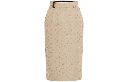 LOUIS VUITTON Casual Long Skirt Women's Khaki