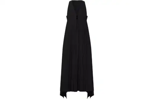 LOUIS VUITTON V-Neck Pleat Dress