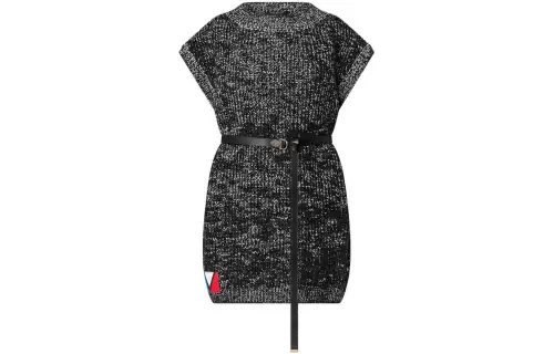 LOUIS VUITTON Felted Wool Knit Mini Dress