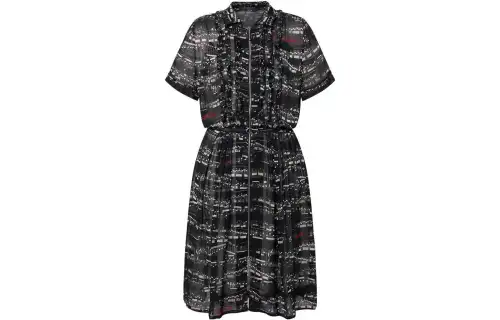 LOUIS VUITTON FW23 Short Sleeved Dress Women's Black