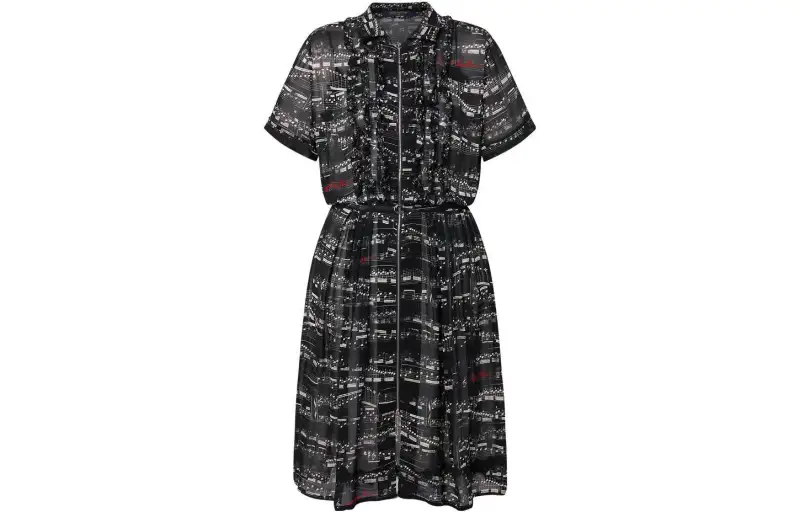 LOUIS VUITTON FW23 Short Sleeved Dress Women's Black