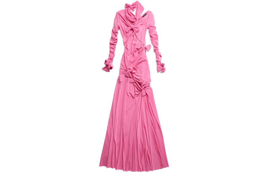Balenciaga SS23 Long Sleeved Dress Slim Fit Women's Pink