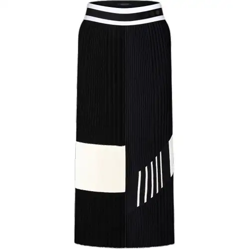 LOUIS VUITTON Color-Blocked Knit Midi Skirt