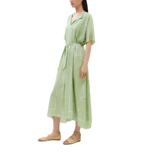 HERMES Short Sleeved Dress Women's Green