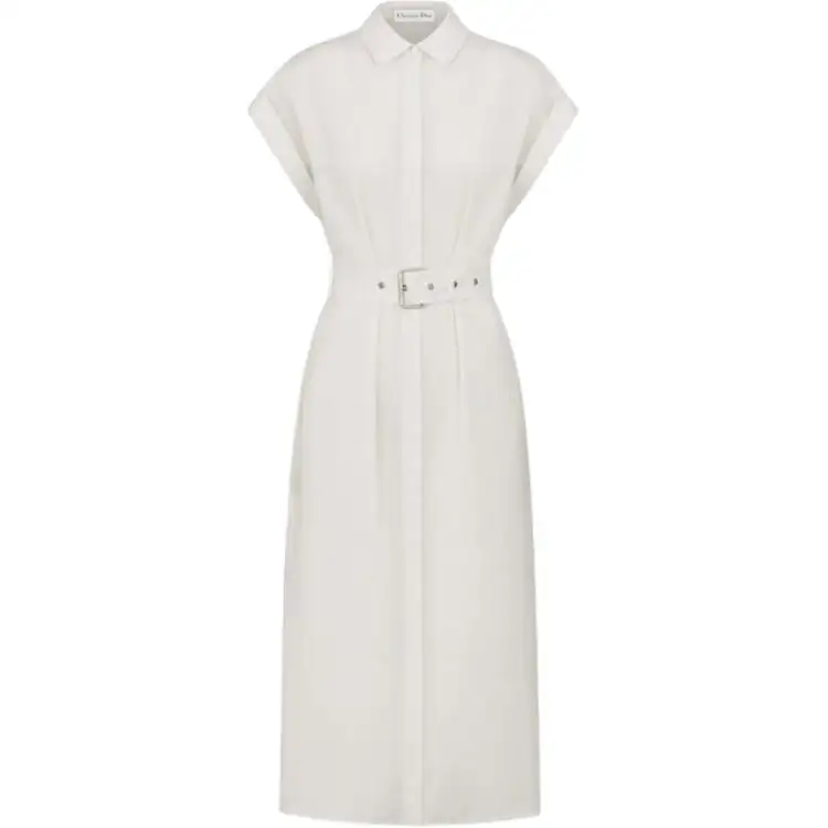 DIOR Short Sleeved Dress Women's White