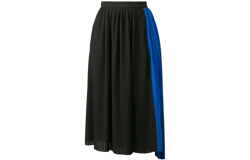 KENZO Casual Long Skirts Women's Black Moderate Long Pleated Skirt