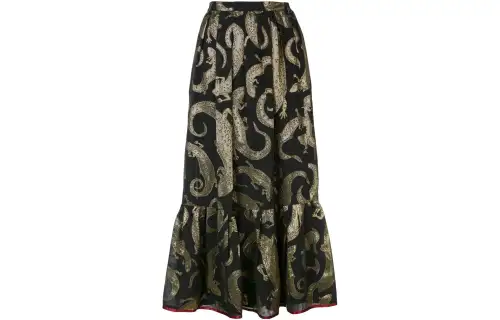 GUCCI Casual Long Skirts Women's Black Moderate Long A Line Skirt