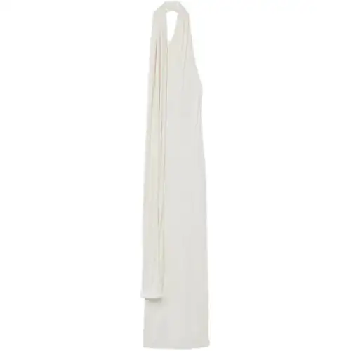 LOEWE Sleeveless Dresses Women's White Scarf Collar Moderate Long