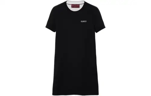 GUCCI SS24 Short Sleeved Dress Women's Black