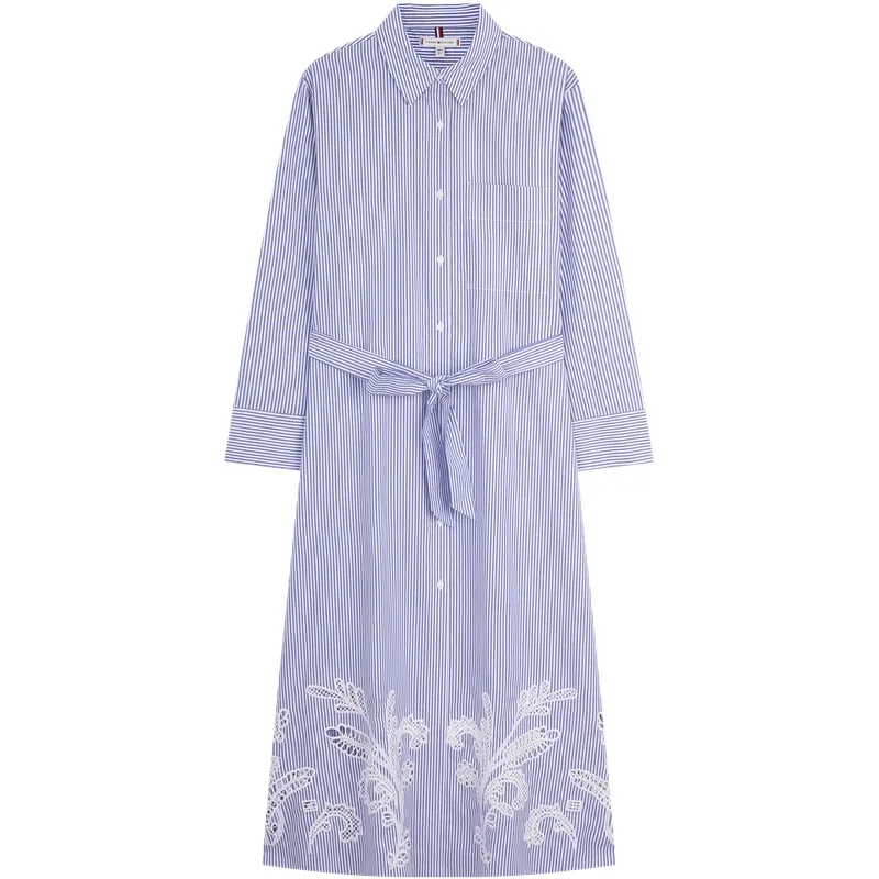 Tommy Hilfiger Long Sleeved Dress Women's Blue White Stripes
