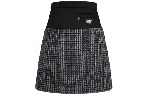 PRADA Casual Short Skirts Women's Black Moderate Short A Line Skirt