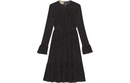 GUCCI Polka-Dot Long-Sleeve Dress
