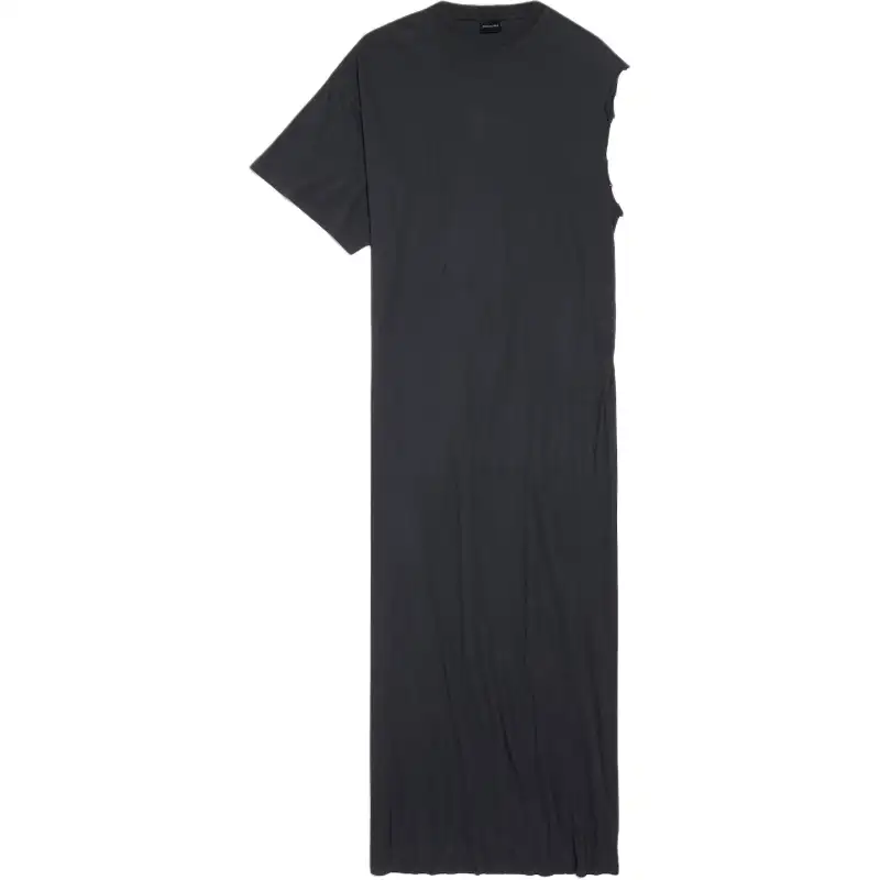 Balenciaga Short Sleeved Dress Loose Fit Women's Black