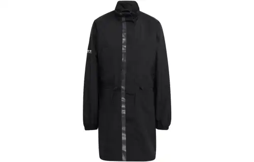 Adidas Originals Long Sleeved Dresses Women's Black Stand Collar Moderate Mid Length