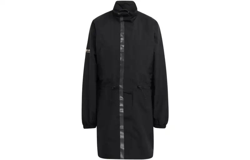 Adidas Originals Long Sleeved Dresses Women's Black Stand Collar Moderate Mid Length