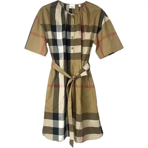 Burberry SS25 Short Sleeved Dress Women's Brown