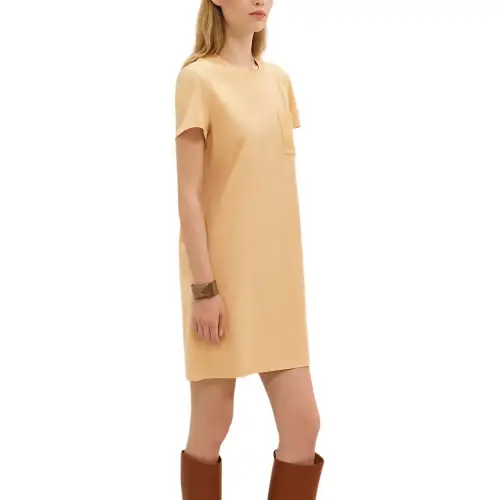 HERMES 2025 Spring Summer Collection Short Sleeved Dress Women's Orange