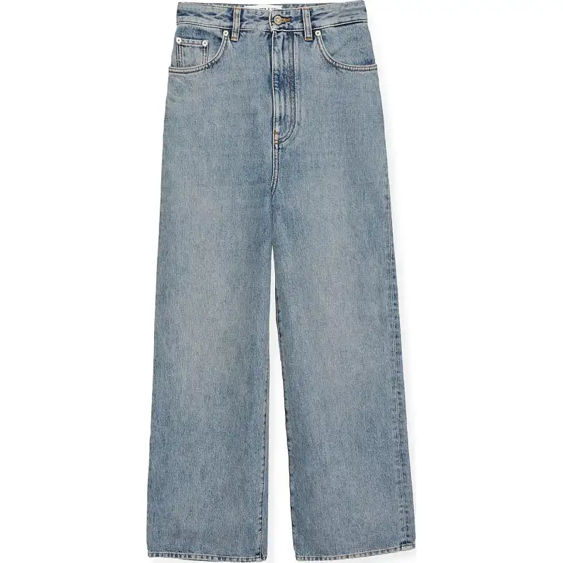 LOEWE FW24 Jeans Women's Washed Denim Blue