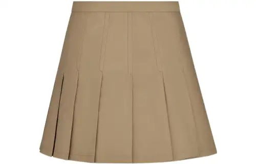 DIOR Quarterly New Products Casual Short Skirts Women's Beige Moderate Short Pleated Skirt