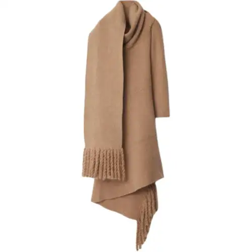Burberry Wool Blend Scarf Dress 'Maple'