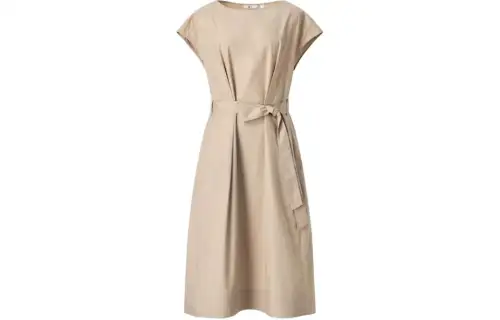 UNIQLO Short Sleeved Dress Women's Beige