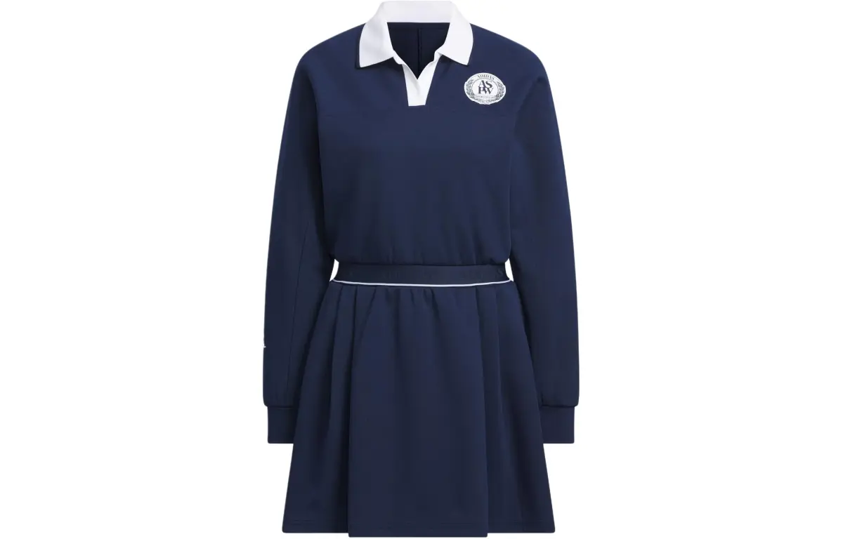 Adidas Verbiage Long Sleeve Dress Long Sleeved Dress Women's College Navy