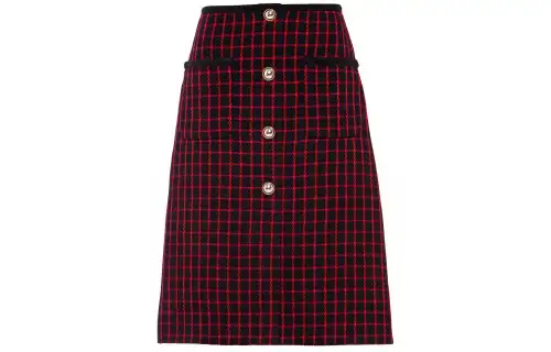 MIU MIU Casual Long Skirts Women's Red Moderate Mid Length A Line Skirt