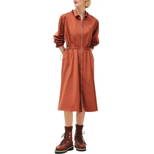 HERMES FW24 Long Sleeved Dress Women's Orange