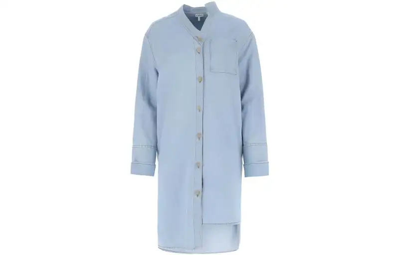 LOEWE Long Sleeved Dresses Women's Blue Mid Length